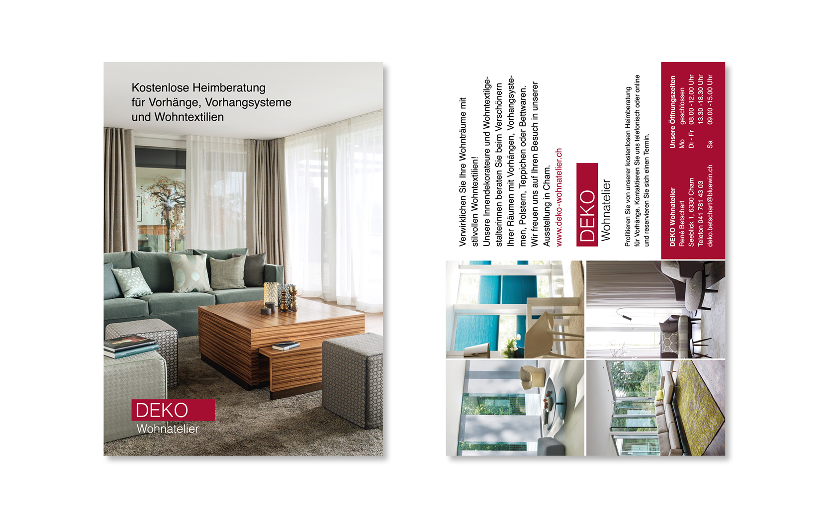 Website-Portfolio Iris Eigenmann | DEKO Wohnatelier - René Betschart | Karten