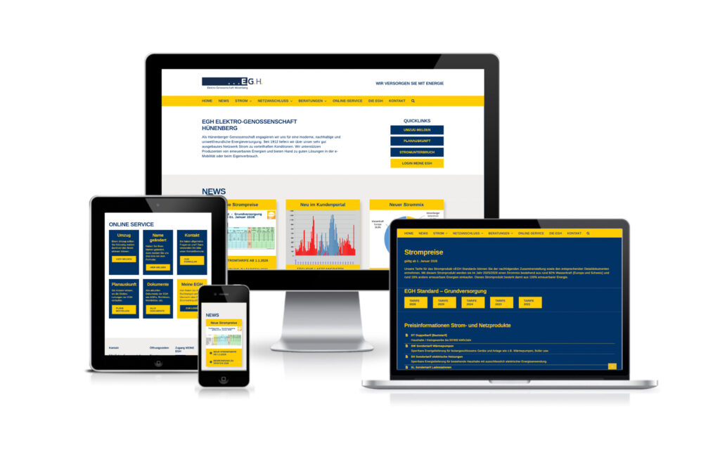 Website-Portfolio Iris Eigenmann | EGH Elektrogenossenschaft Hünenberg | Website