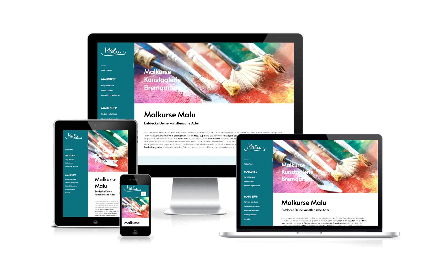 Website-Portfolio Iris Eigenmann | Malkurse Malu Supp | Website