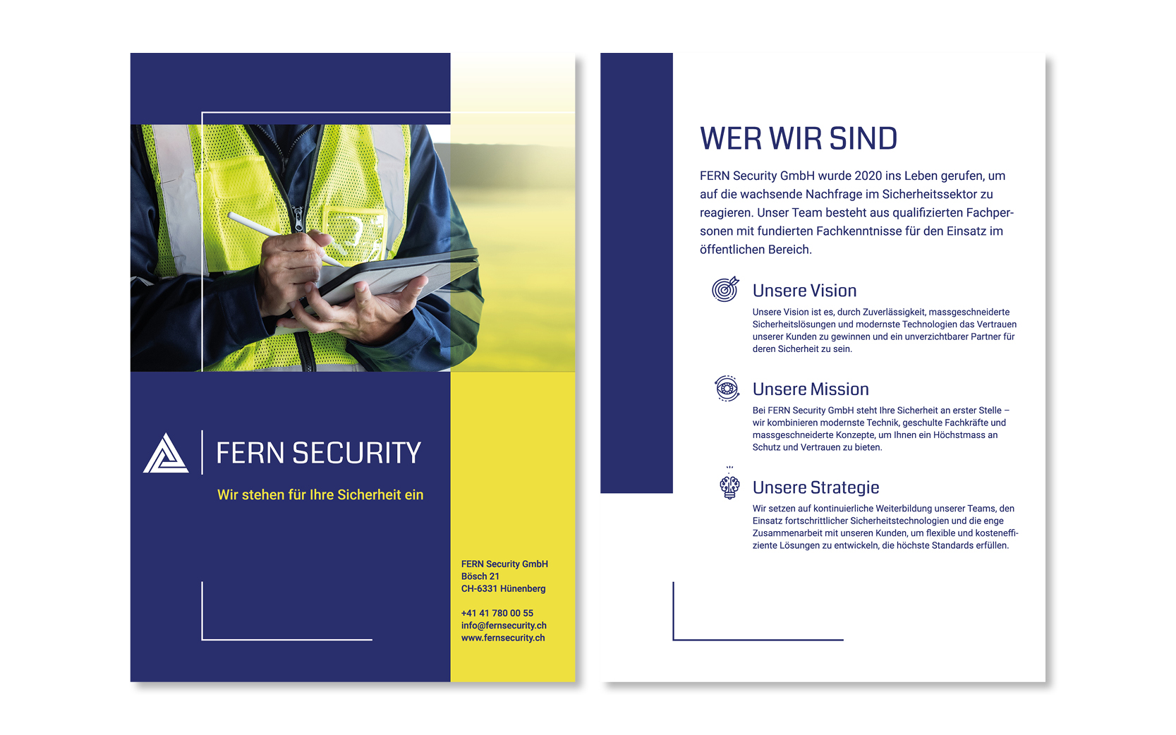 Website-Portfolio Iris Eigenmann | FERN Security GmbH | Firmenbroschüre 1-2