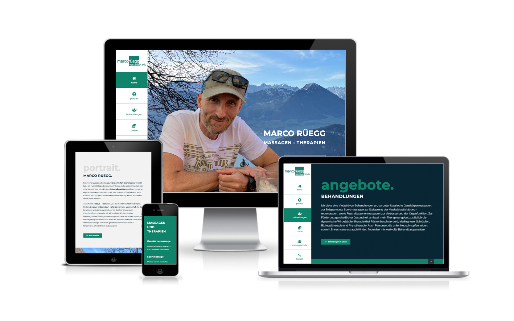 Website-Portfolio Iris Eigenmann | Marco Rüegg Massagepraxis | Website