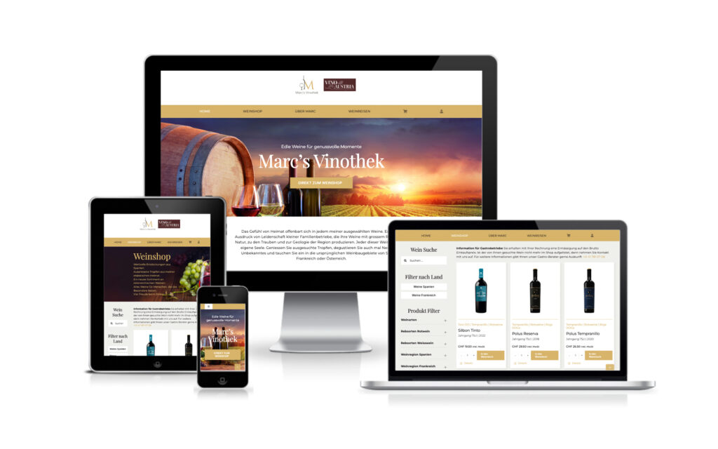 Website-Portfolio Iris Eigenmann | Marcs Vinothek | Website