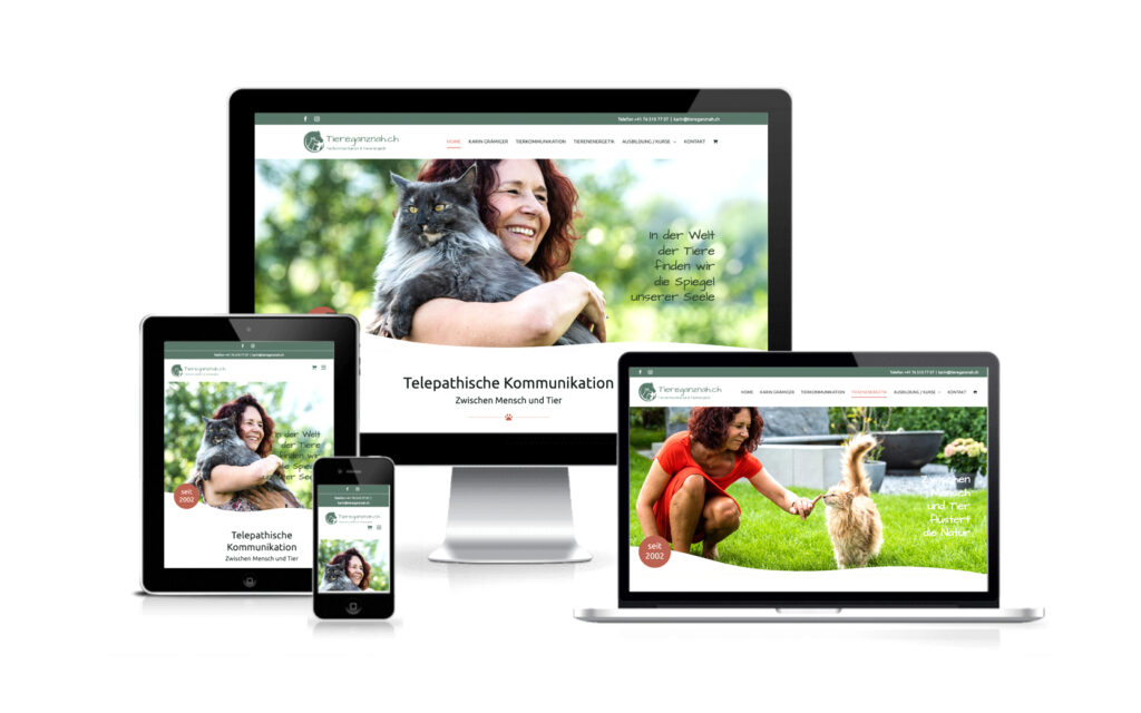 Website-Portfolio Iris Eigenmann | Pet Link Tiereganznah Karin Grämiger | Website