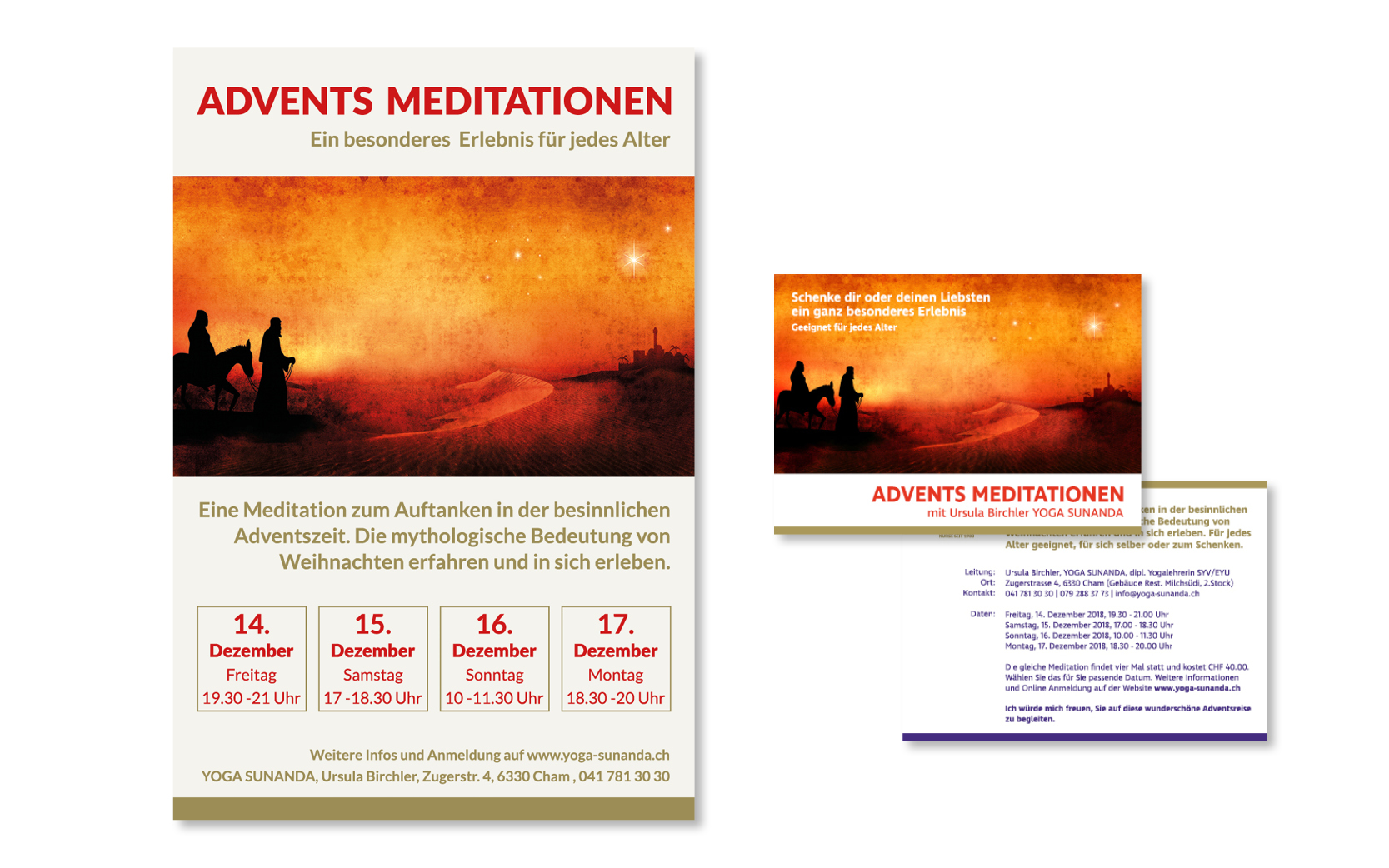 Grafik-Portfolio Iris Eigenmann | Yoga Sunanda | Advent Plakat und Karte